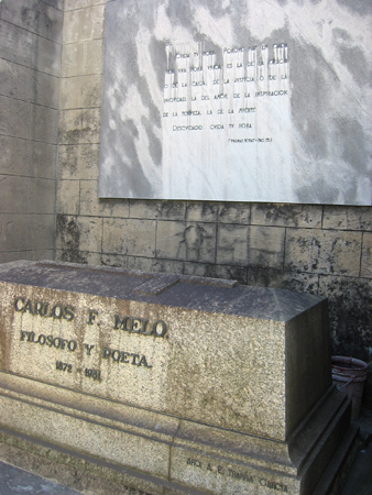 Carlos Francisco Melo, Recoleta Cemetery