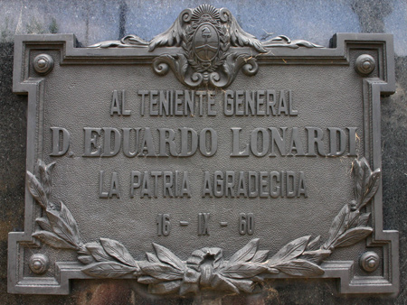Eduardo Lonardi, Recoleta Cemetery Eduardo Lonardi, Recoleta Cemetery