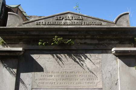 Recoleta Cemetery, Buenos Aires, Lorenzo Finocchio