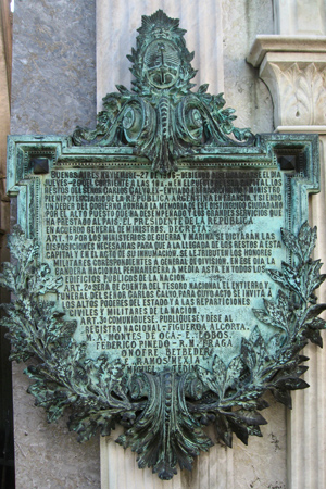 Carlos Calvo, Recoleta Cemetery