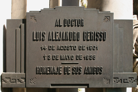 Luis Berisso plaque, Recoleta Cemetery