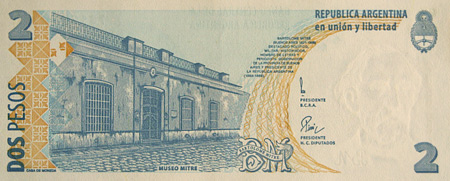 Bartolomé Mitre, 2 peso bill Bartolomé Mitre, 2 peso bill