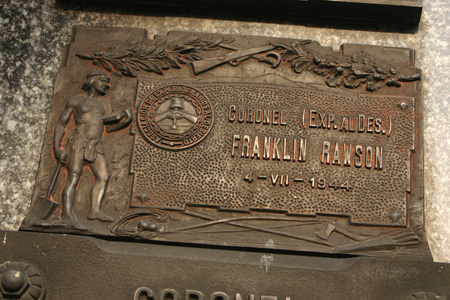 Coronel Franklin Rawson, Recoleta Cemetery Coronel Franklin Rawson, Recoleta Cemetery