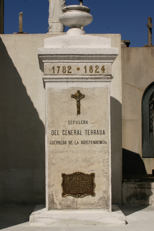 Juan Florencio Terrada, Recoleta Cemetery