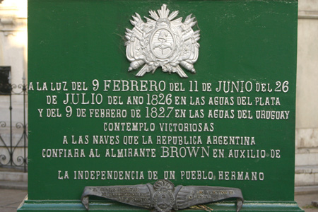 Guillermo Brown, Recoleta Cemetery