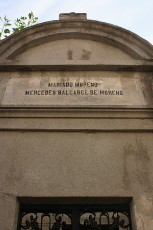 Mariano Moreno, Recoleta Cemetery