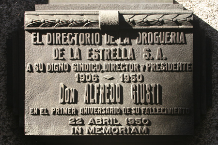 Alfredo Giusti, Recoleta Cemetery