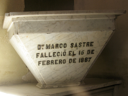 Marcos Sastre, Recoleta Cemetery