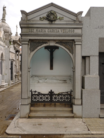 Luz María García Velloso, Recoleta Cemetery