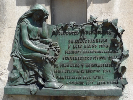 Luis Saénz Peña, Recoleta Cemetery