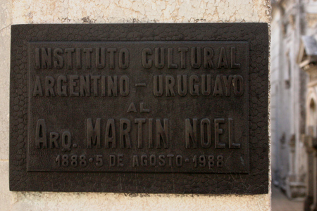 Martín Noel, Recoleta Cemetery