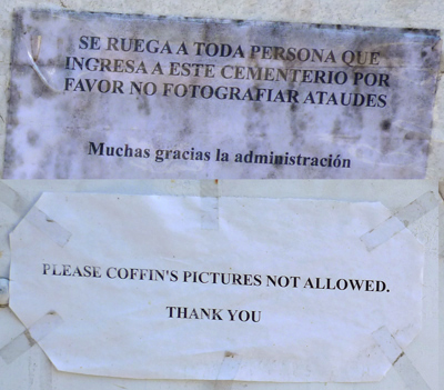 Recoleta Cemetery, new regulation