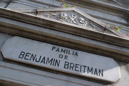 Benjamín Breitman, Recoleta Cemetery, Buenos Aires