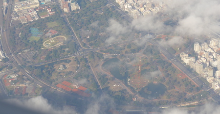 Buenos Aires, Palermo, Parque 3 de Febrero, aerial view